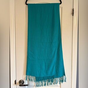 Teal Fringed Scarf